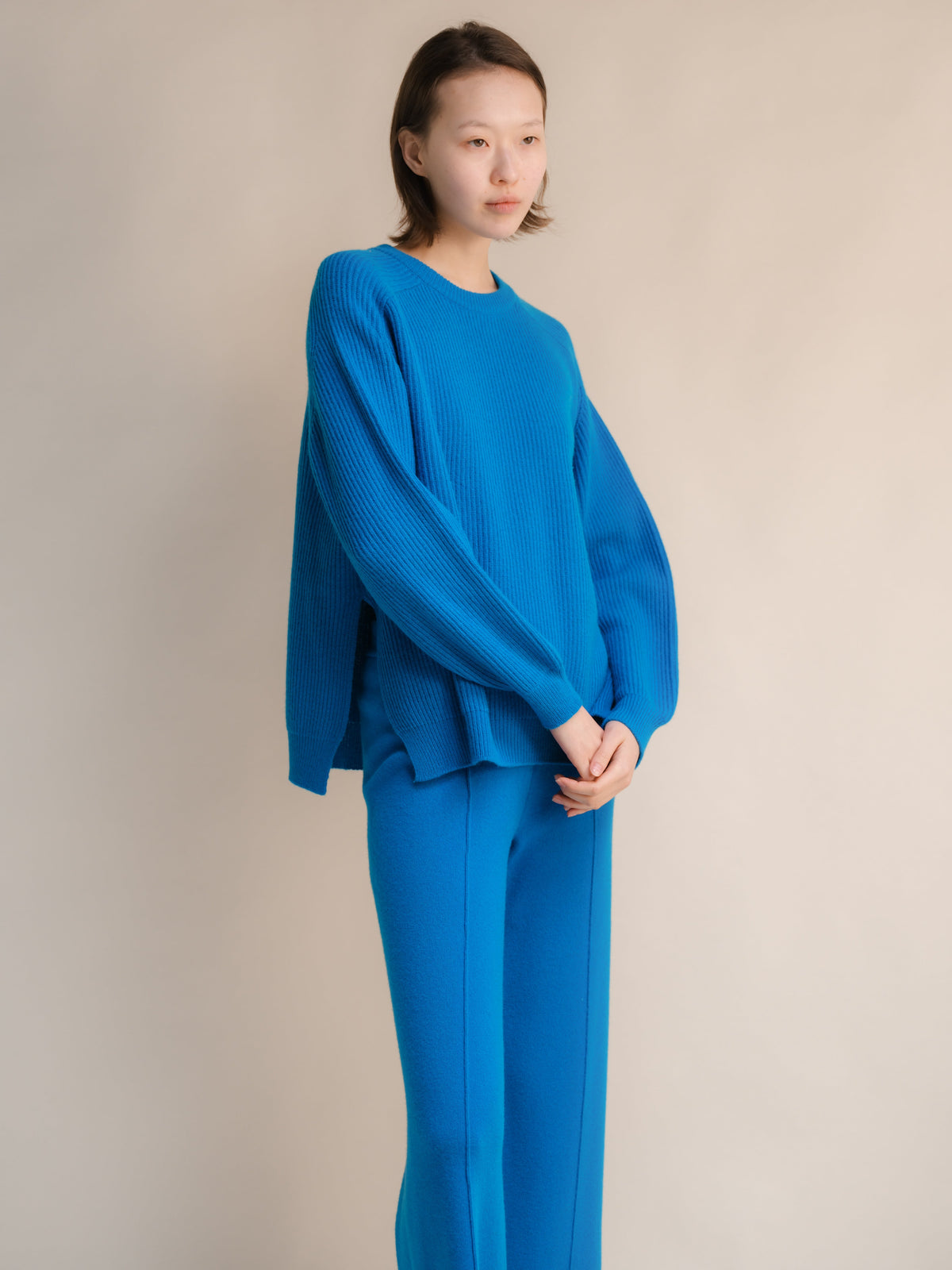 Cashmere Mix Ribbed Crewneck