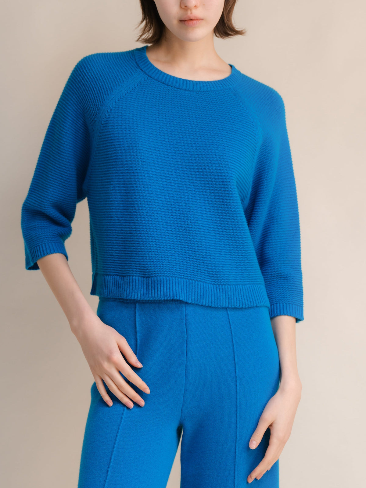 Cashmere Mix 3/4 Sleeve Pullover