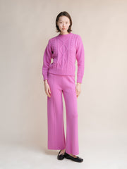 Cashmere Mix Cable Knit Sweater