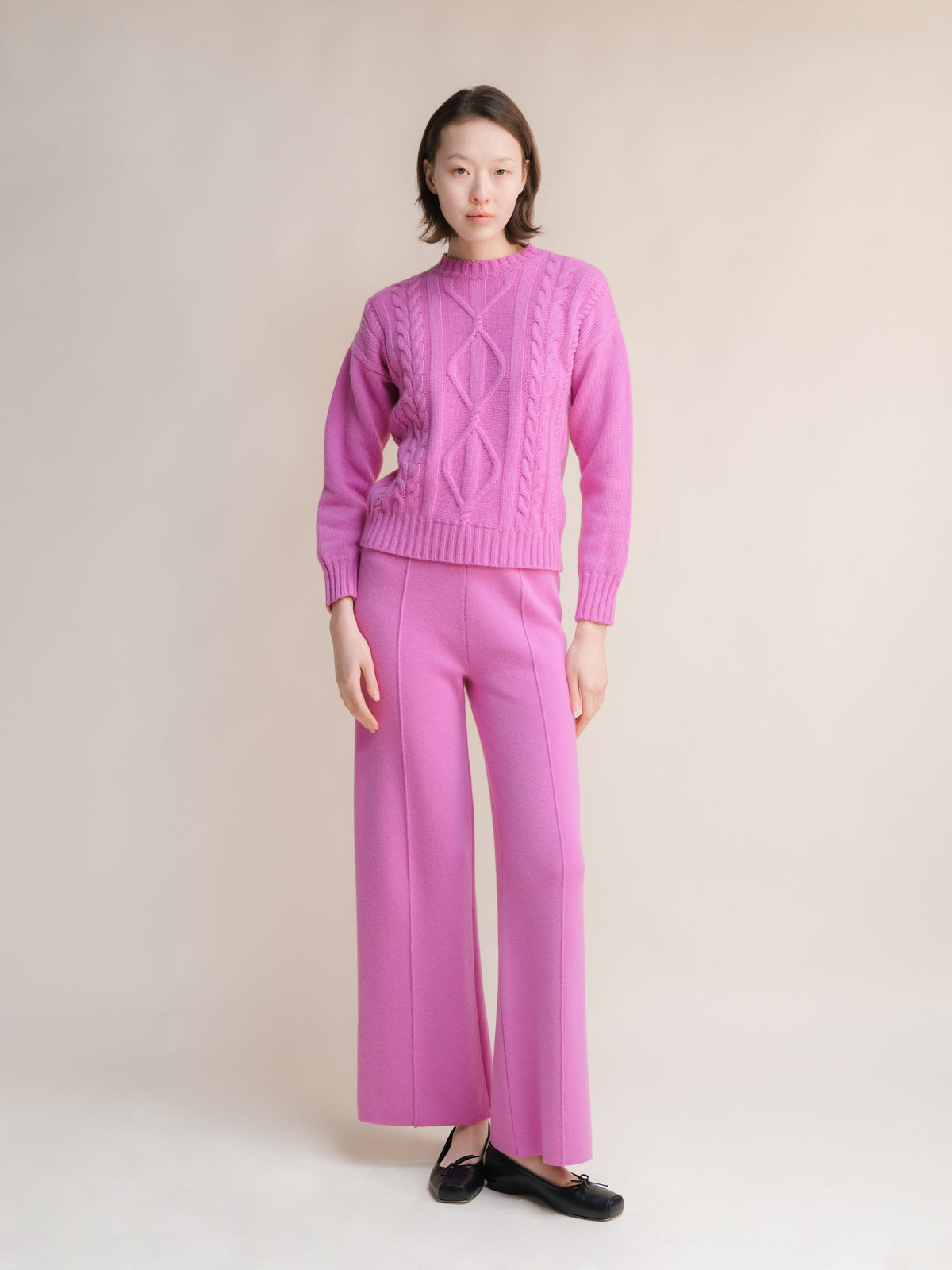 Cashmere Mix Cable Knit Sweater