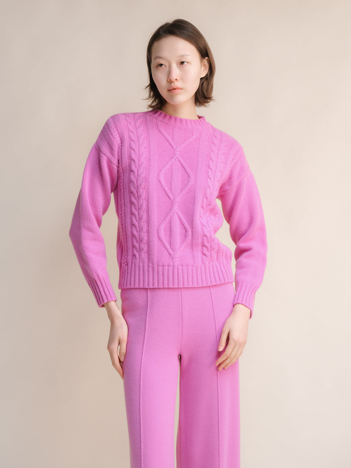 Cashmere Mix Cable Knit Sweater