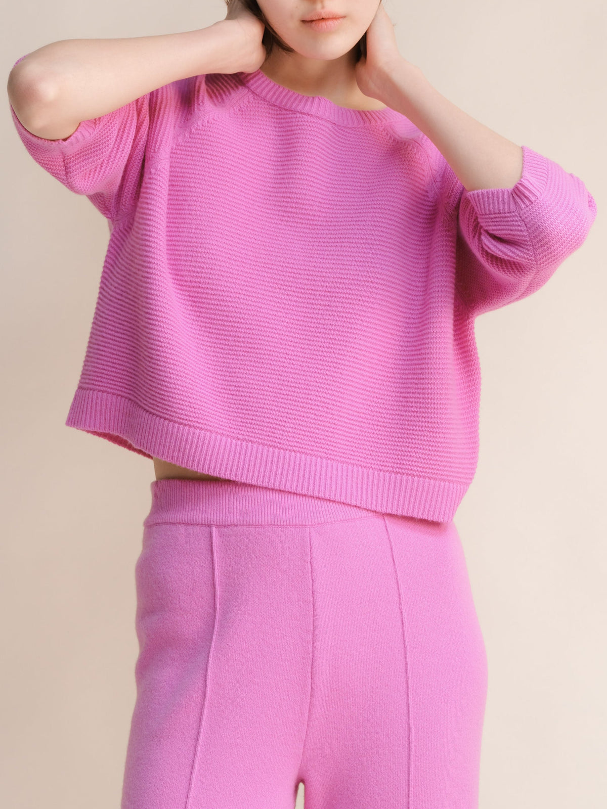 Cashmere Mix 3/4 Sleeve Pullover