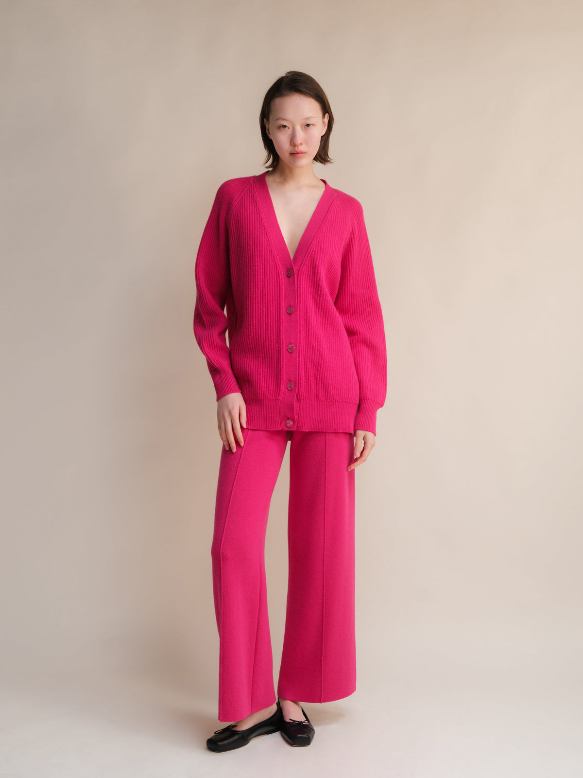 Cashmere Mix Long Ribbed Cardigan