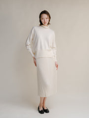 Cashmere Mix Perforated Skirt