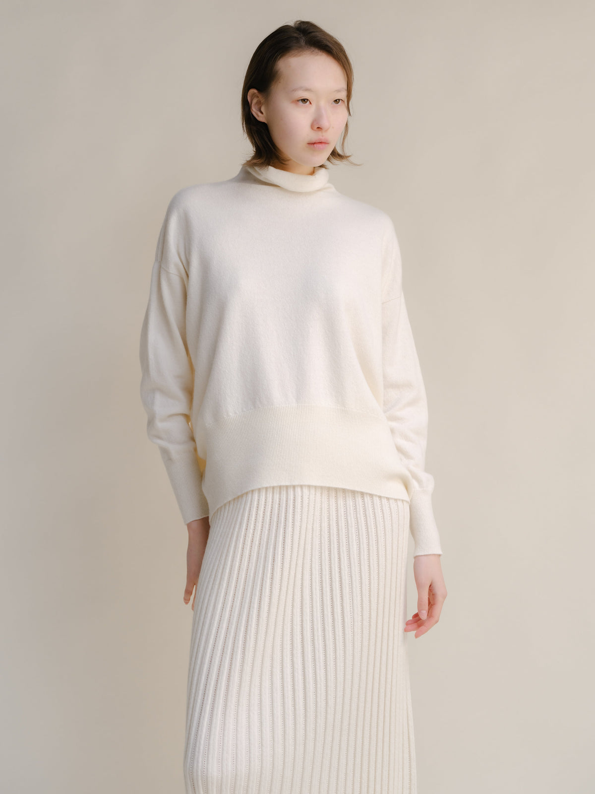 Cashmere Mix Maxi Turtleneck Sweater