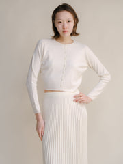Cashmere Mix Cropped Cardigan