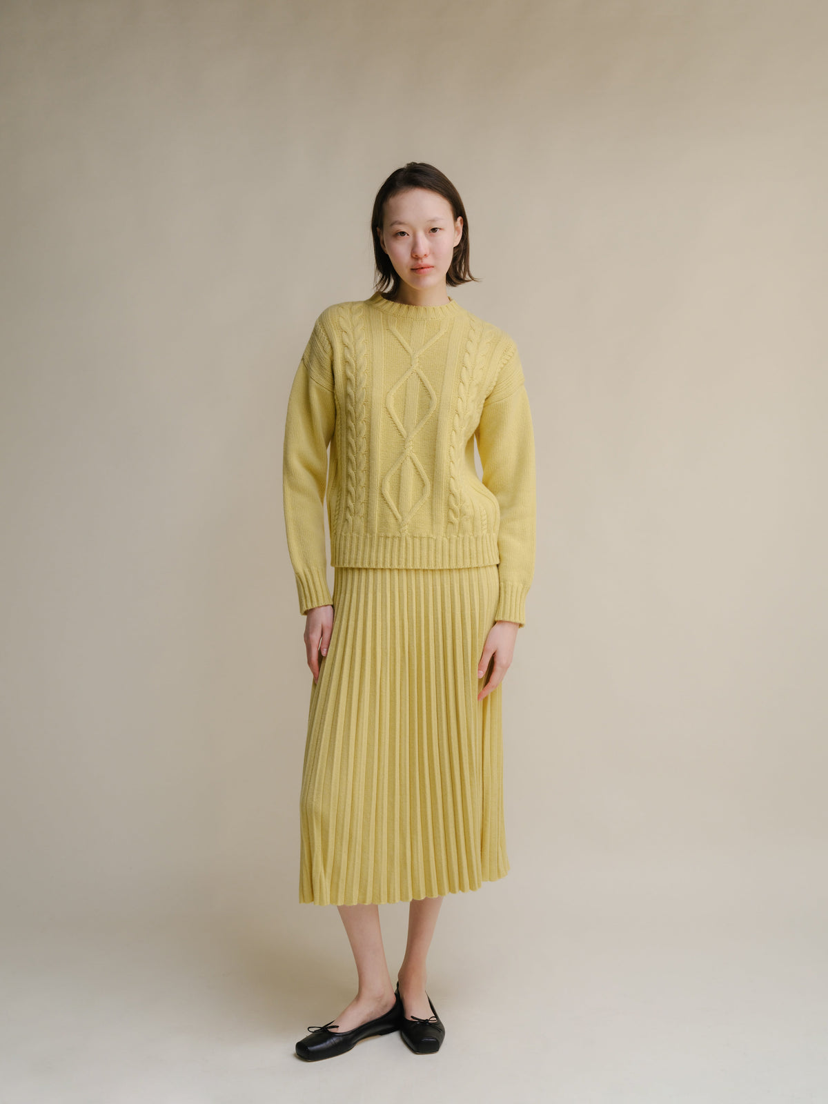 Cashmere Mix Cable Knit Sweater