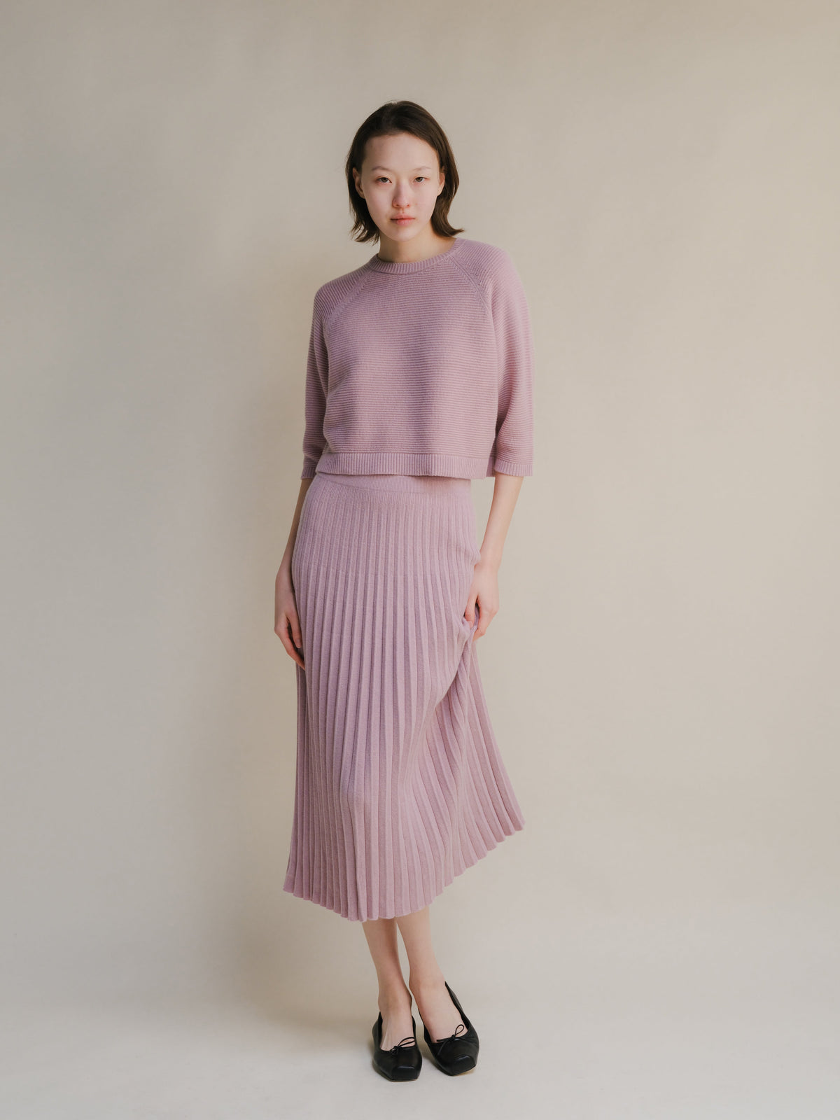 Cashmere Mix 3/4 Sleeve Pullover