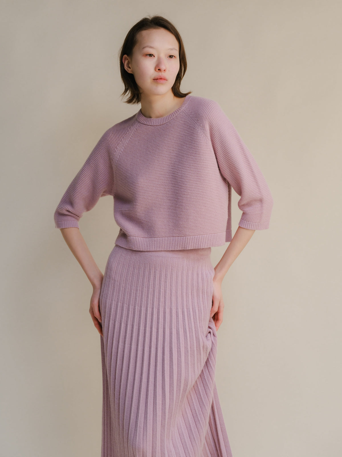 Cashmere Mix 3/4 Sleeve Pullover