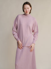 Cashmere Mix High Neck with Side Slits