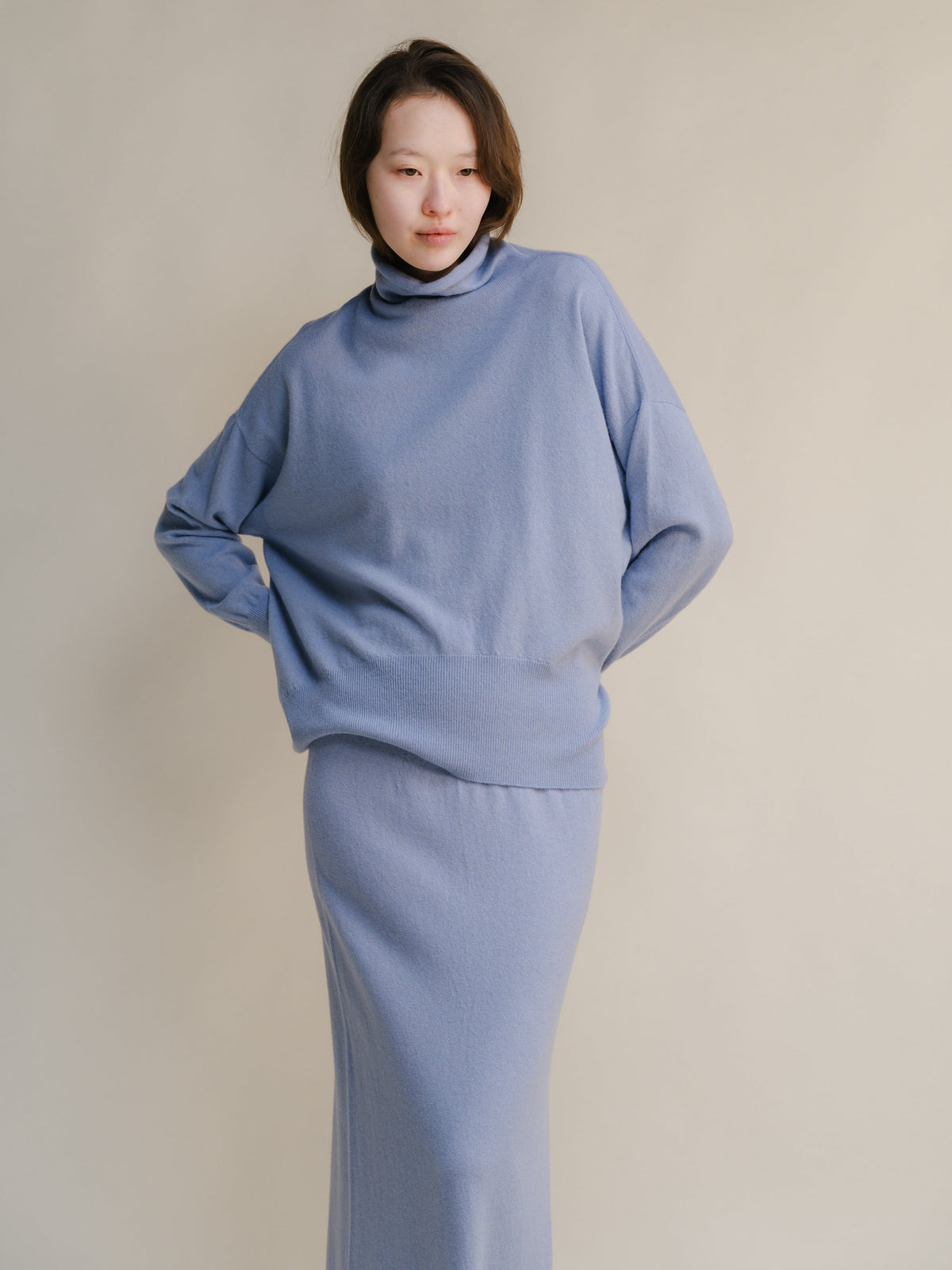 Cashmere Mix Maxi Turtleneck Sweater