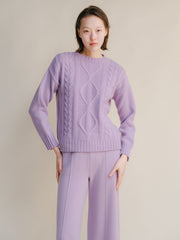Cashmere Mix Cable Knit Sweater