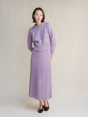 Cashmere Mix Roll-Up Cuff Crewneck