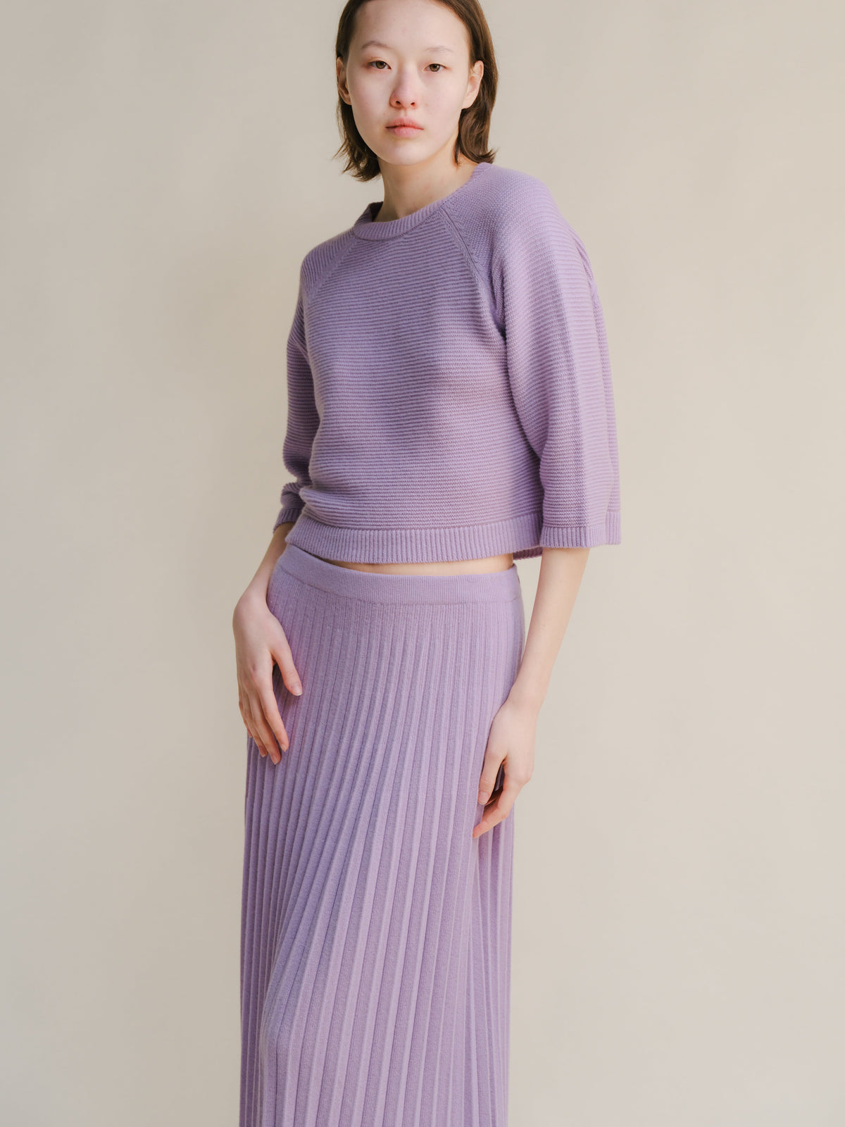 Cashmere Mix 3/4 Sleeve Pullover
