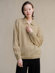 Mohair Mix Polo Sweater