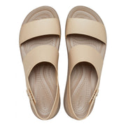 Crocs sandalo da donna Brooklyn Metallic Low Wedge 207641 99P metallic champagne