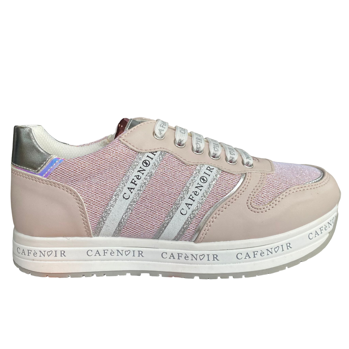 CafèNoir Sneakers con Zeppa Ragazza Pink Laccio Cerniera - C-2032