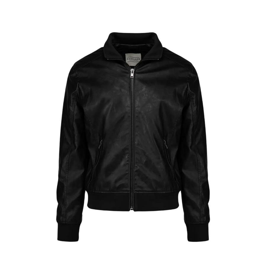 Censured Giacca Bomber Uomo JMPHAM-PSV3-90 Nero - Giubbotto Ecopelle Urban
