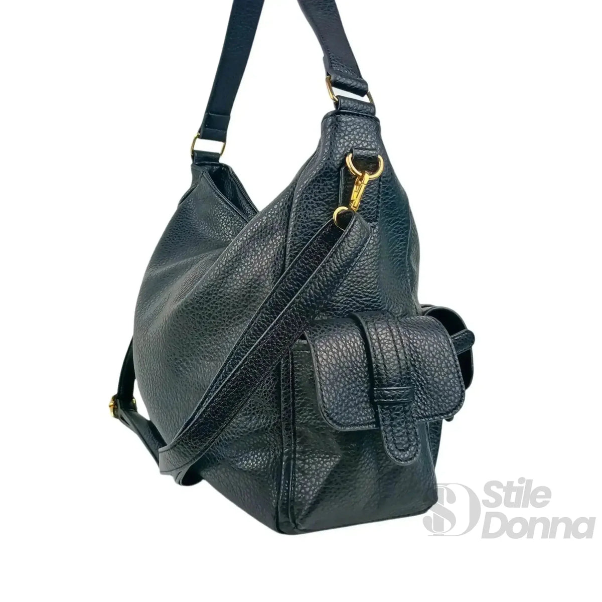 Coconuda Borsa Shopper in Ecopelle Nera con Tasche Multiple