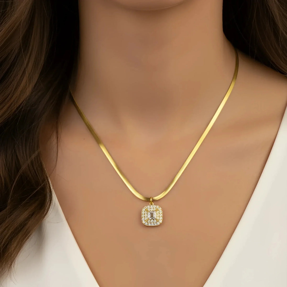 Firma Collana Herringbone Oro con Iniziale