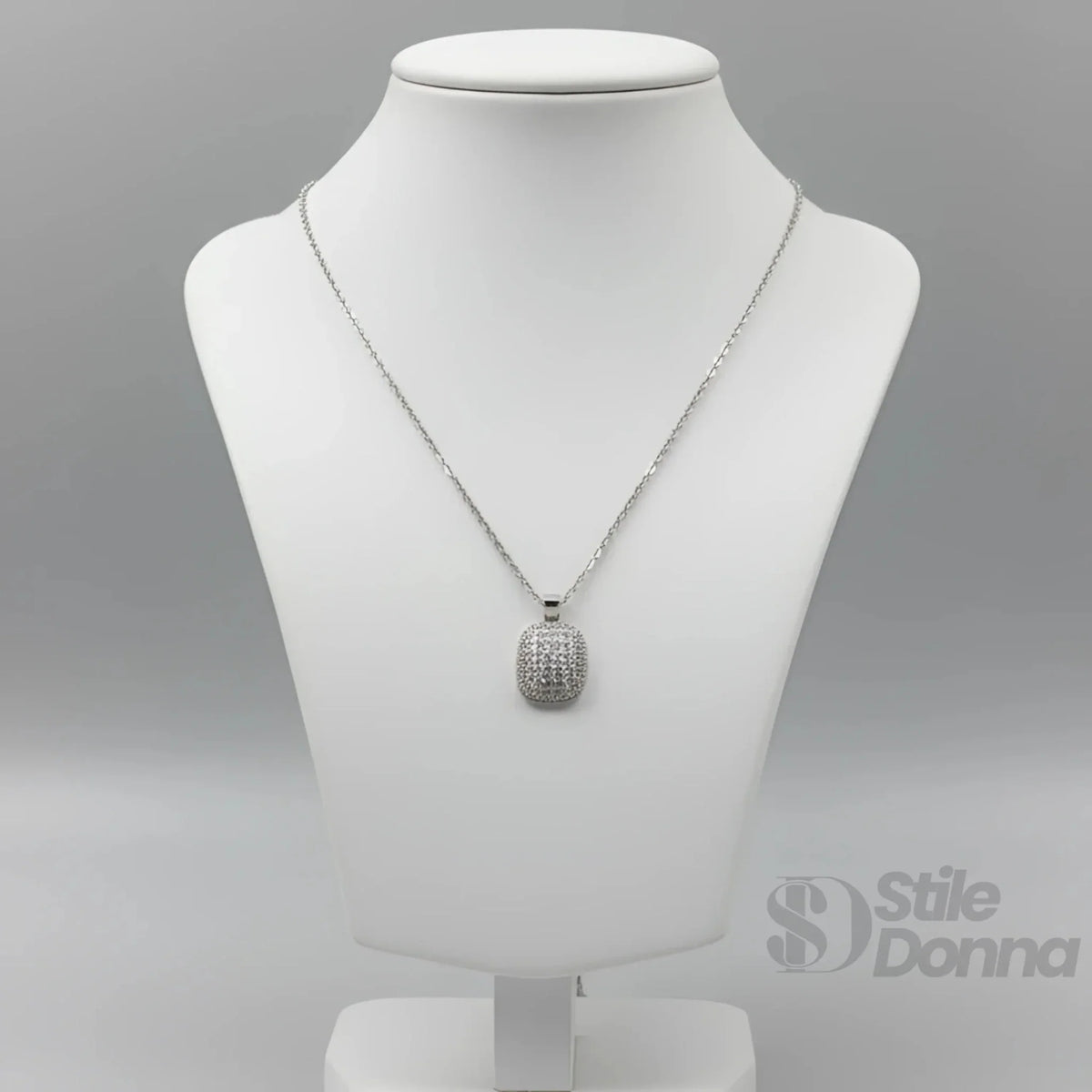 Luce Collana con Pendente Rettangolare Pavé