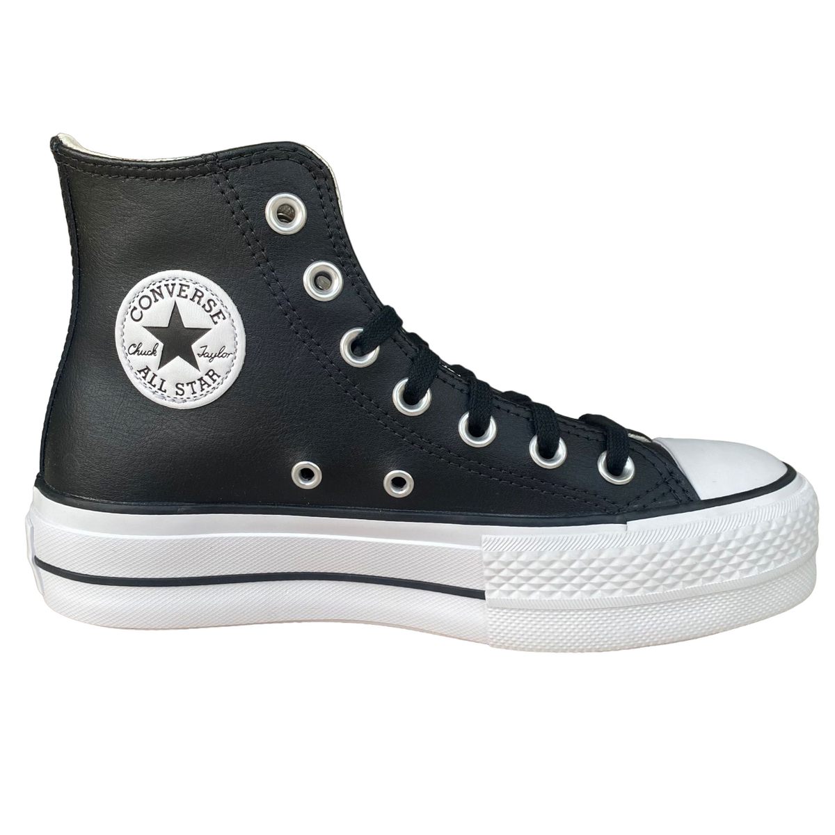 Converse All Star Chuck Taylor 561675C Donna Nero - Sneakers Alta Pelle Platform