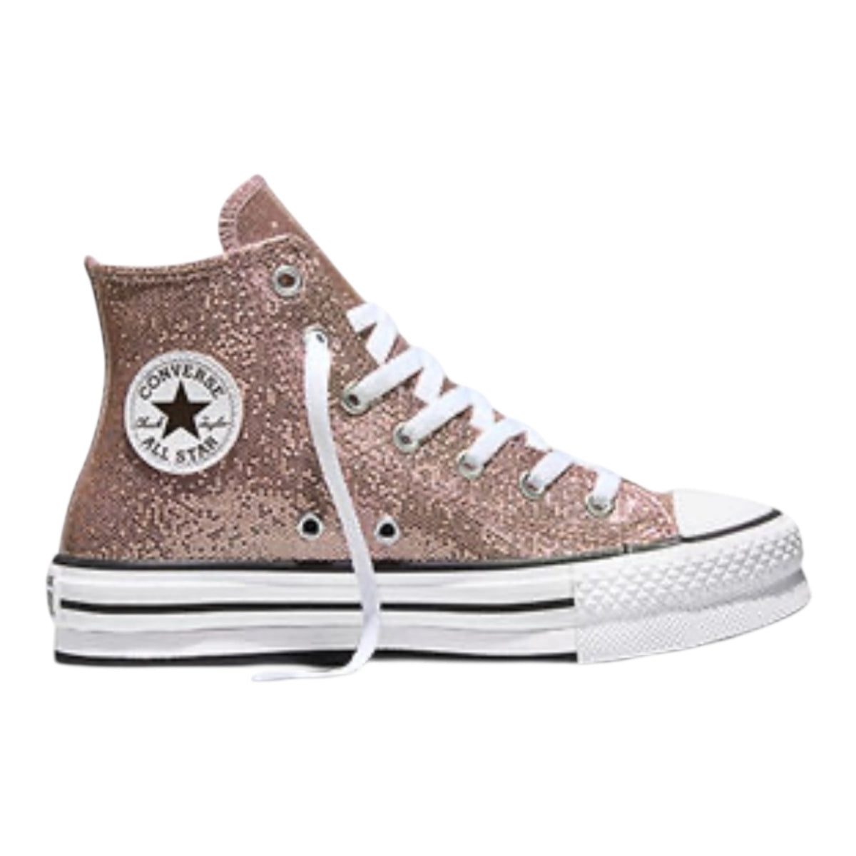 Converse Chuck Taylor All Star EVA Lift Platform Glitter A19097C Bambina Rosso Albicocca - Sneakers Platform