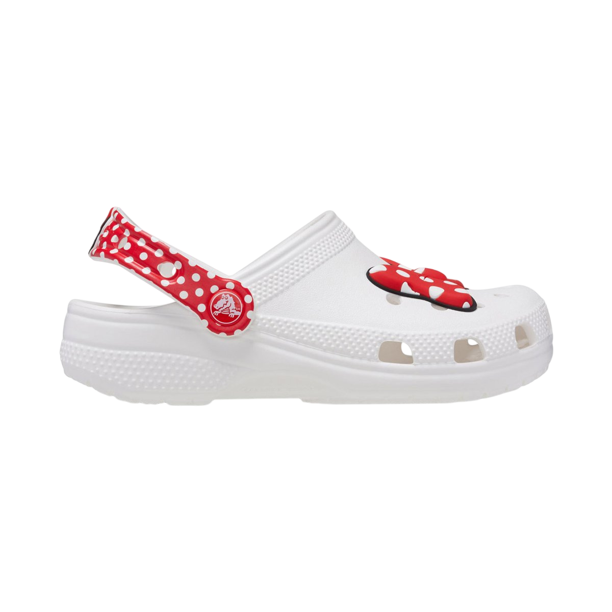 Crocs ciabatta sabot da bambina Disney Minnie Mouse 208710-WHRD bianco-rosso