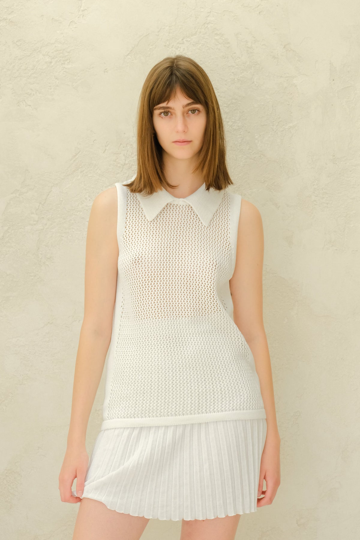 Cotton Crochet Tank Polo