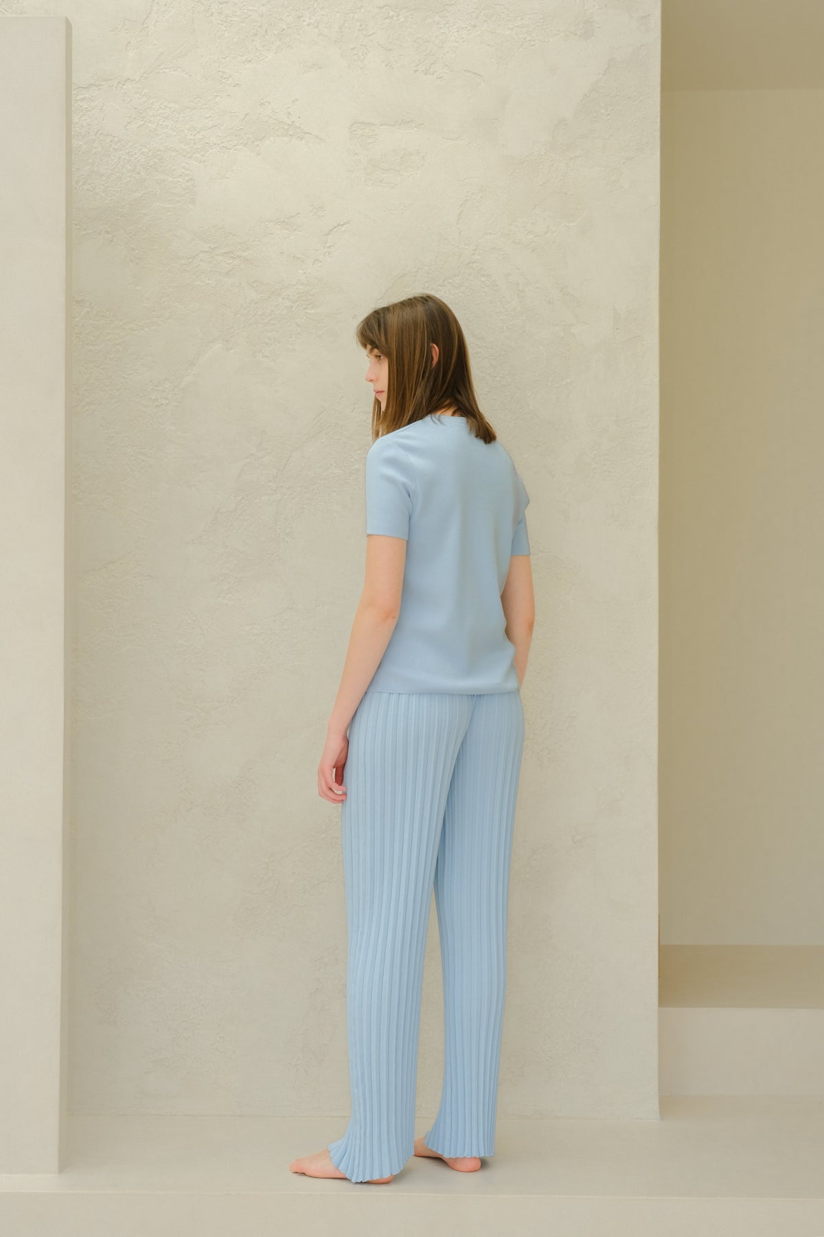 Cotton Plissé Pants