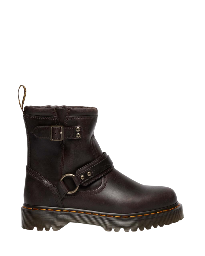 Dr. Martens Anistone Harness 41870200 Marrone | Stivaletti donna biker pelle Crazy Horse