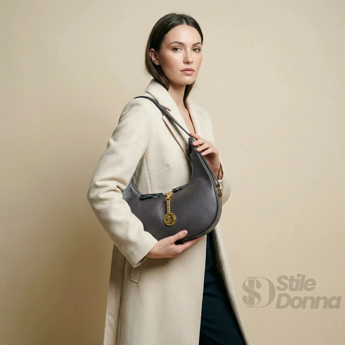Elite Borsa Hobo in Vera Pelle
