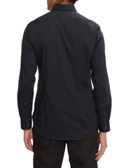 Michael Kors camicia manica lunga slim fit blu