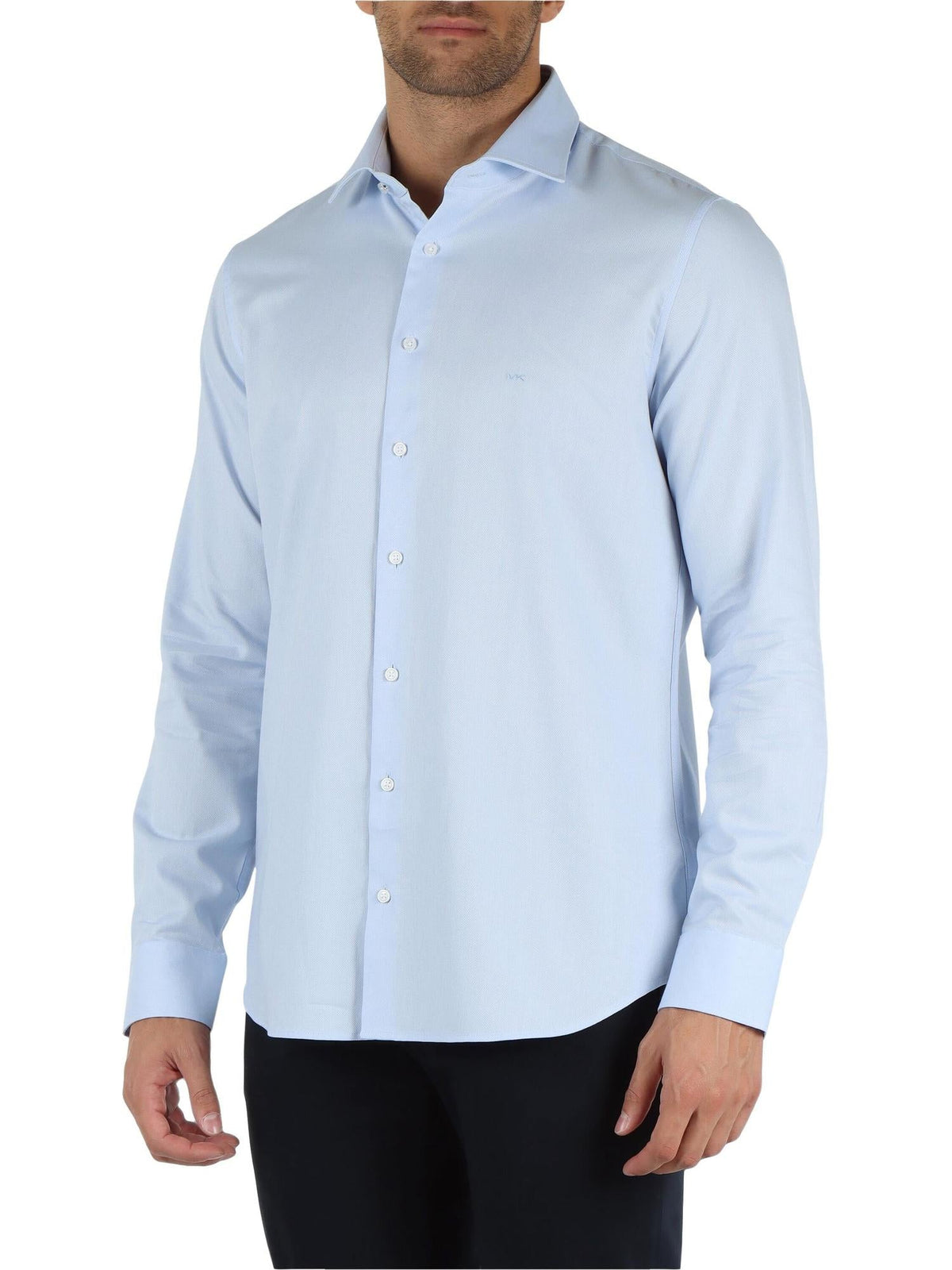 Michael Kors camicia Dobby slim fit in micro fantasia celeste