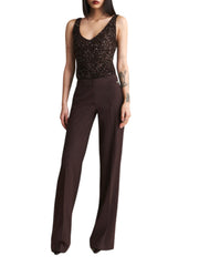 Aniye By top Luxy con paillettes marrone