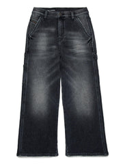 Diesel jeans bambina gamba larga lavaggio grigio