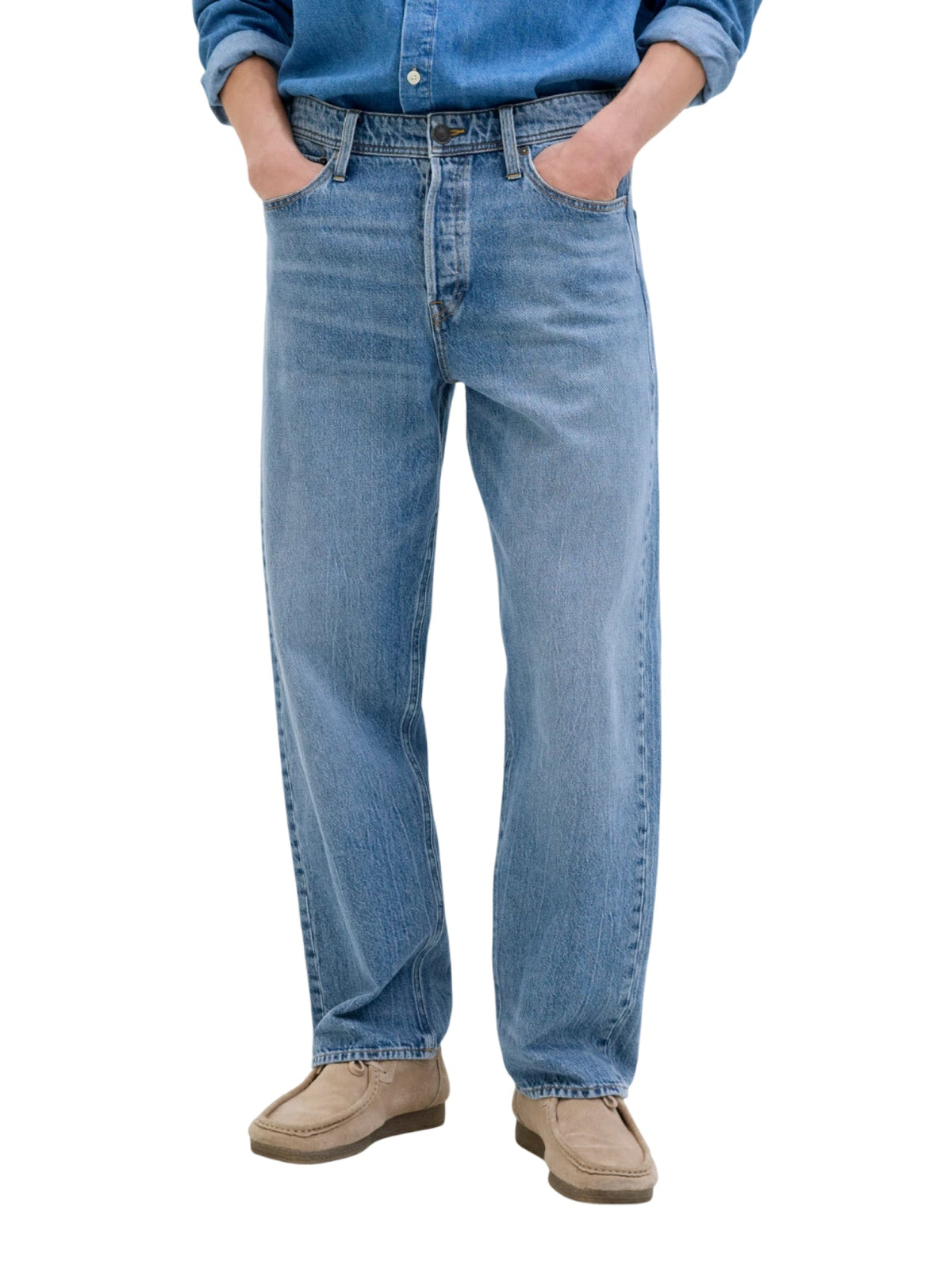 Jack&Jones jeans gamba larga Jjieddie lavaggio blu
