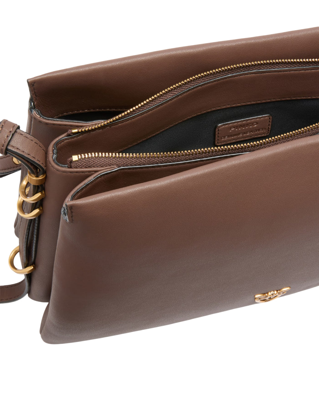 Pinko borsa a tracolla Triplet in pelle marrone