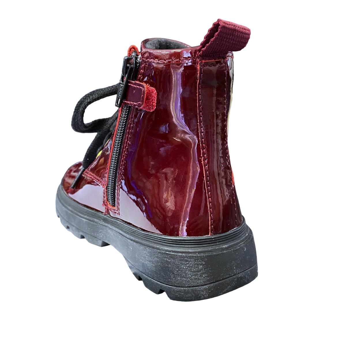 Geox stivaletto da bimba con laccio e cerniera laterale Kiddartah B465YA borgogna