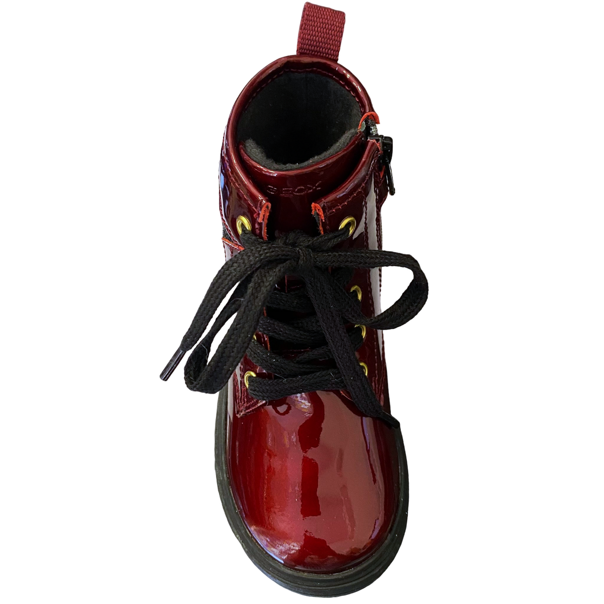 Geox stivaletto da bimba con laccio e cerniera laterale Kiddartah B465YA borgogna