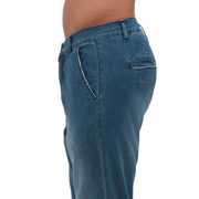 Griffai pantalone capri da uomo in cotone 7 once blu denim