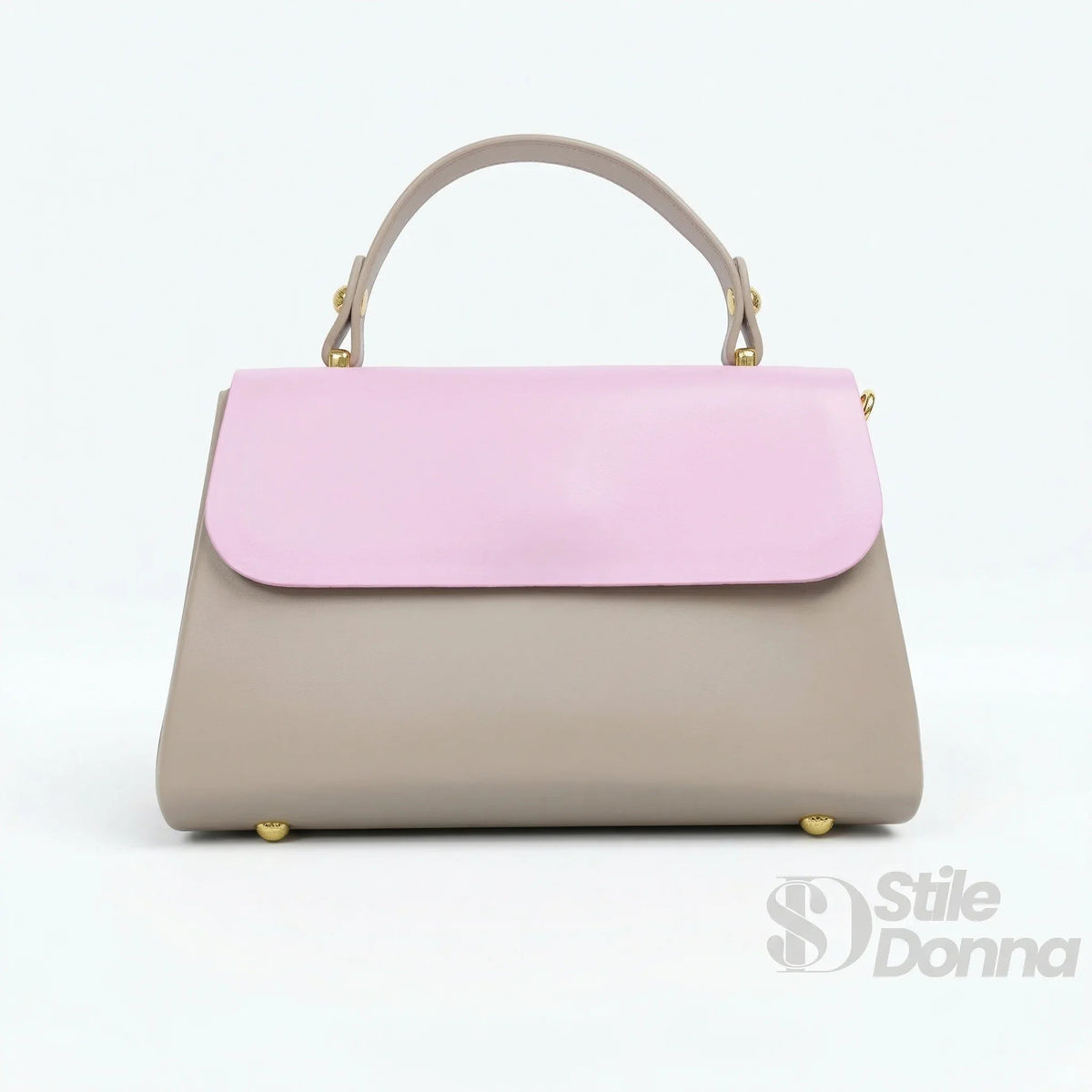Herisson Firenze Mini Borsa Cachi e Rosa con Lucchetto Dorato