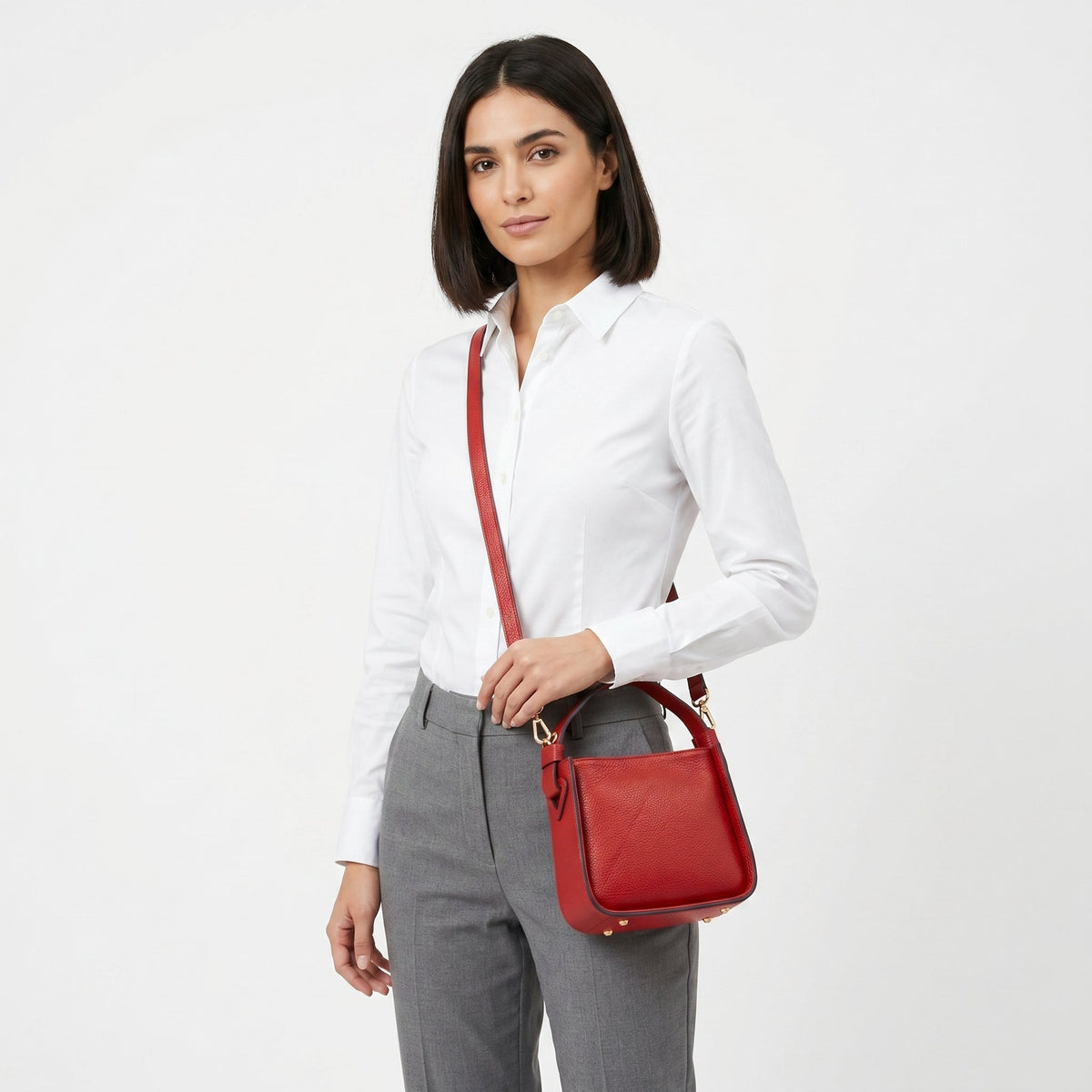 Holo Borsa a Mano in Vera Pelle