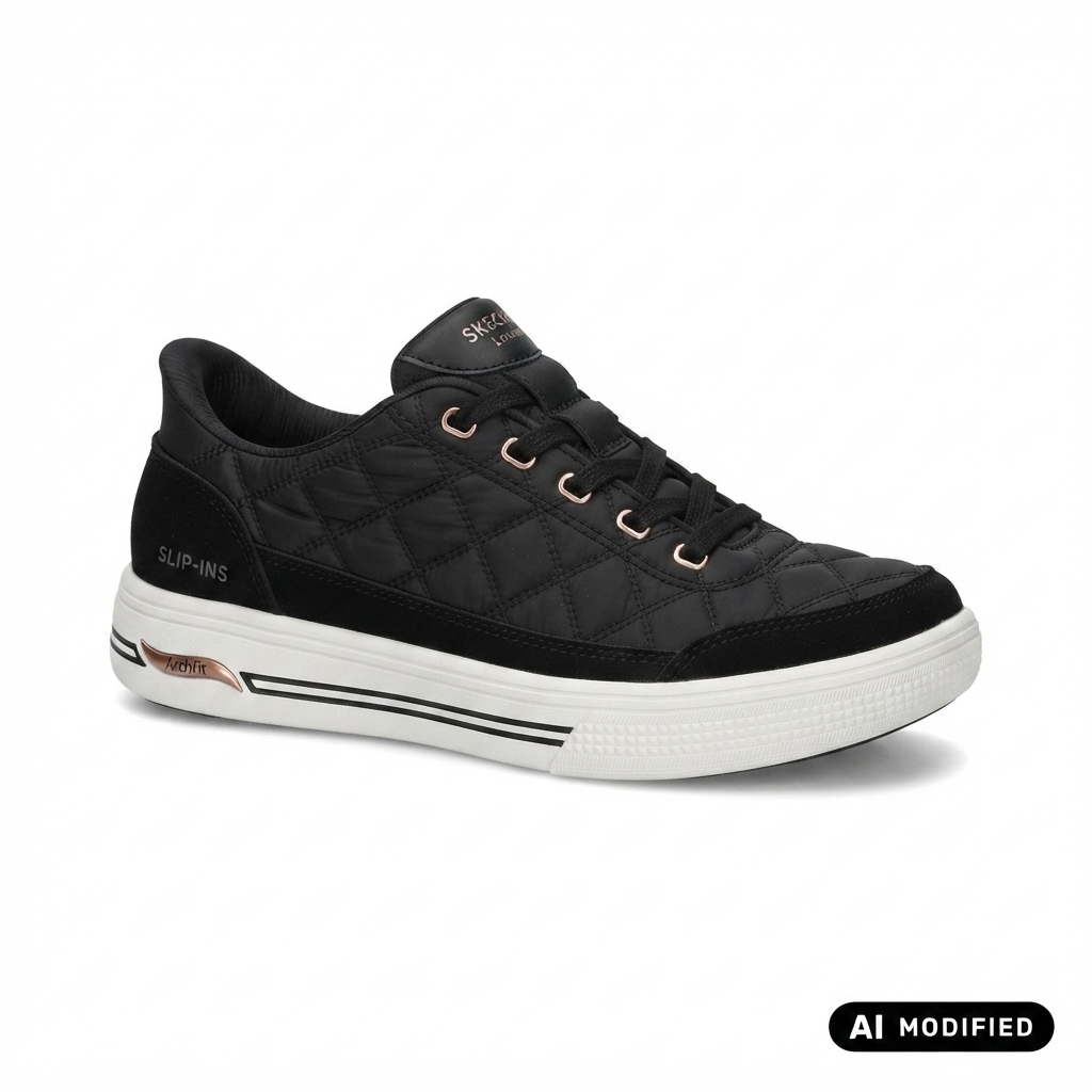 Skechers Slip-ins Arch Fit Arcade Cozy Fit Cuddle Steps 177209/BLK Donna Nero - Sneakers
