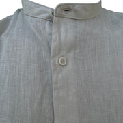 Trez camicia da uomo maniche lunghe e collo coreano in lino Cenzo-1211 M49018 380 mastice