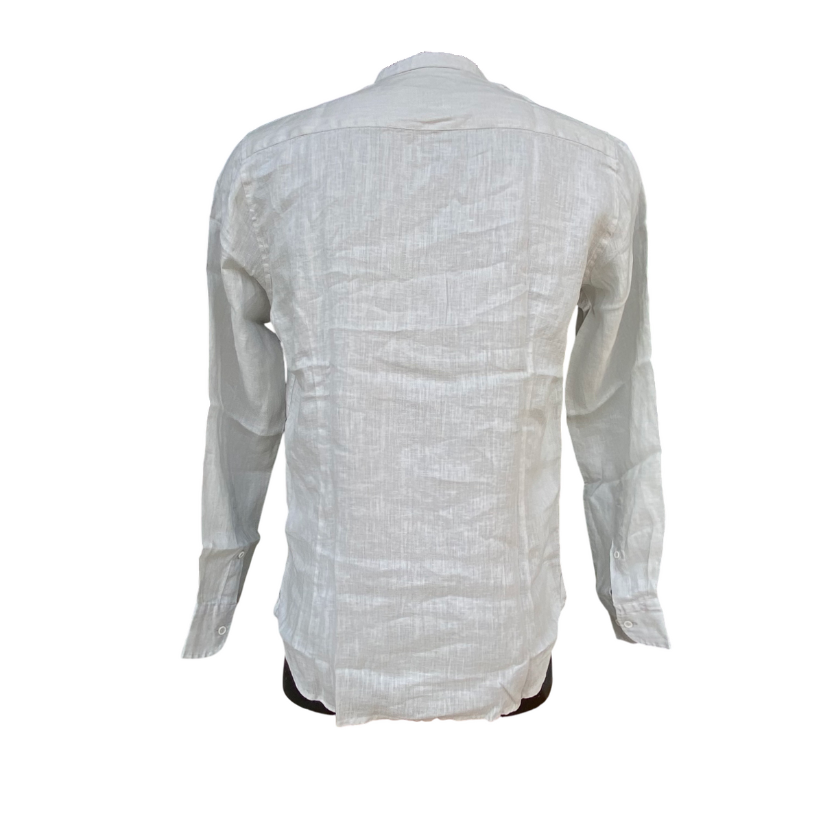 Trez camicia da uomo maniche lunghe e collo coreano in lino Cenzo-1211 M49018 380 mastice