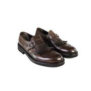 SCARPA CON FIBBIA E FRANGIA GRAINED MARRONE