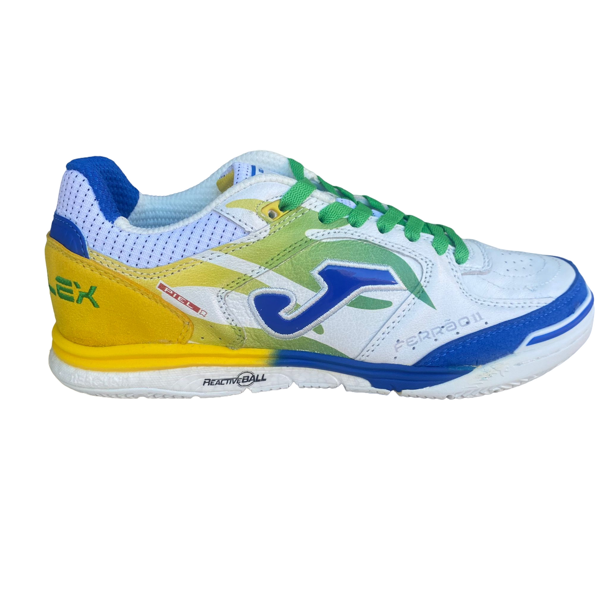 Joma scarpa da calcetto indoor da uomo Top Flex Rebound Ferrao 11 TORW2385IN bianco-azzurro