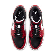 Air Jordan 1 Mid Sneakers Alta Uomo Nero Rosso - 554724-069