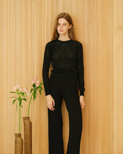 Cotton Pointelle Sweater